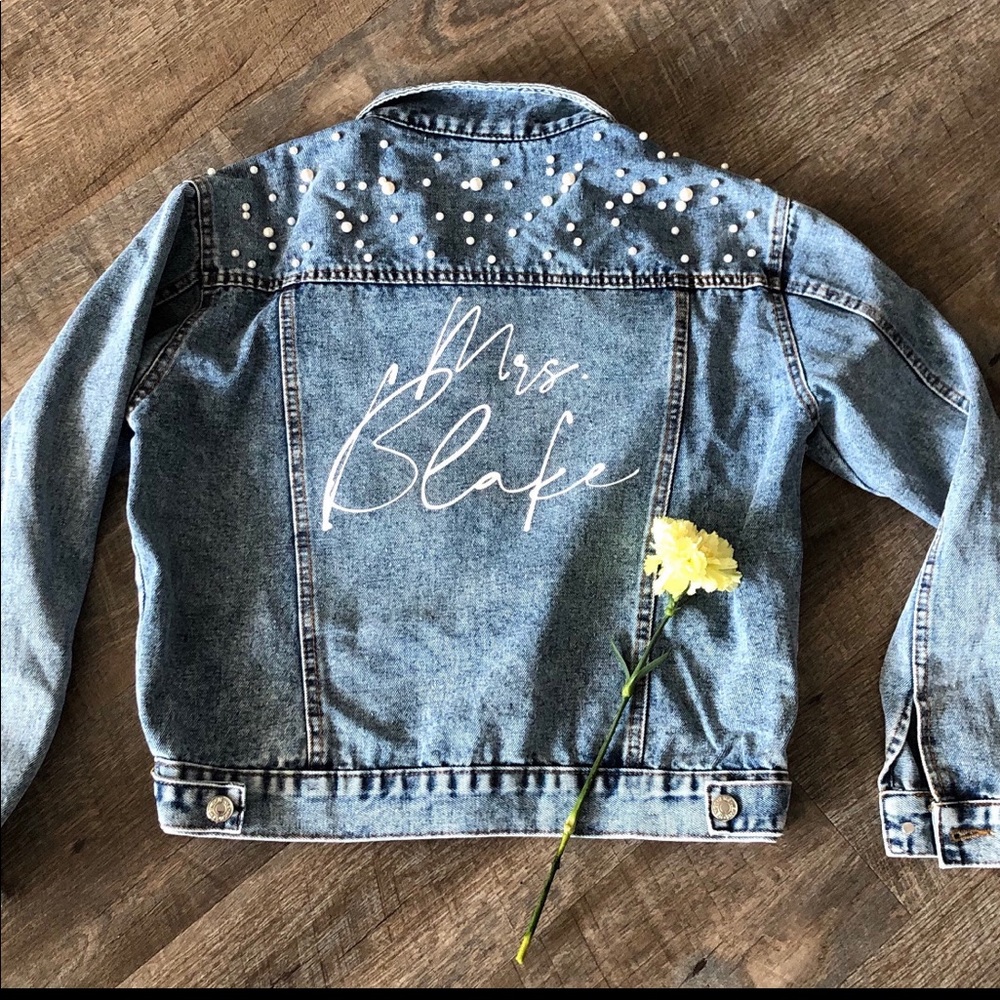 Customized Wedding Jean Jacket, Bridal Denim